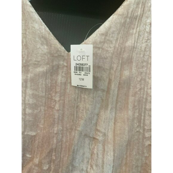 LOFT Maternity Dress 12 Crushed Pink Velvet Sleeveless V-Neck Mini Party NWT - Picture 5 of 7